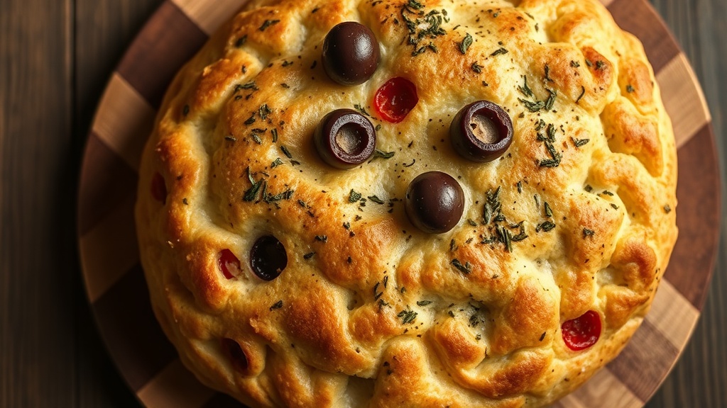 Baharatli zeytin ve biberli rustik focaccia 1776754911