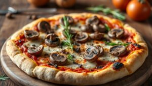 Fıstık Kremalı Trüf Mantarlı Rustik Pizza