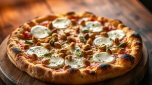 Fıstıklı ve Keçi Peynirli Rustik Sicilya Pizzası
