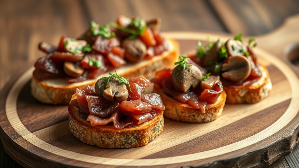 Fume sigir eti ve truf mantarli benzersiz bruschetta 1775998830