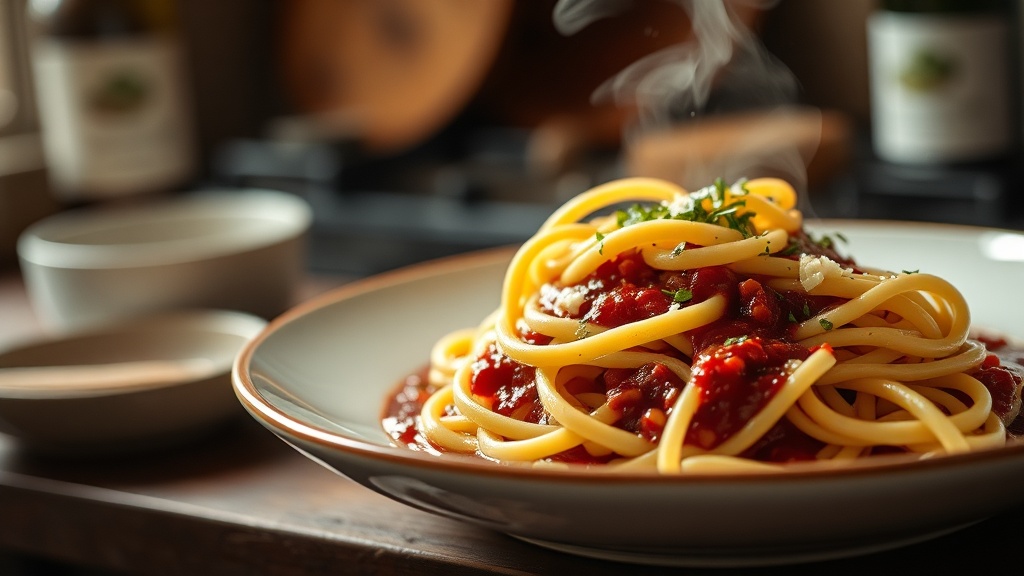 Kirmizi sarap ve tarcinli keci peynirli fettuccine 1777035614