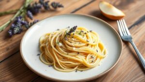 Lavanta ve Keçi Peynirli Krema Soslu Fettuccine