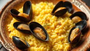 Midyeli Saffron Risotto - Deniz Esintisi