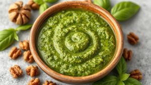 Nefis Fesleğenli Cevizli Pesto Sosu