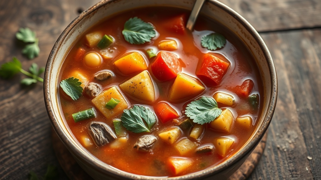 Nefis ve renkli sebzeli geleneksel minestrone corbasi 1776020560