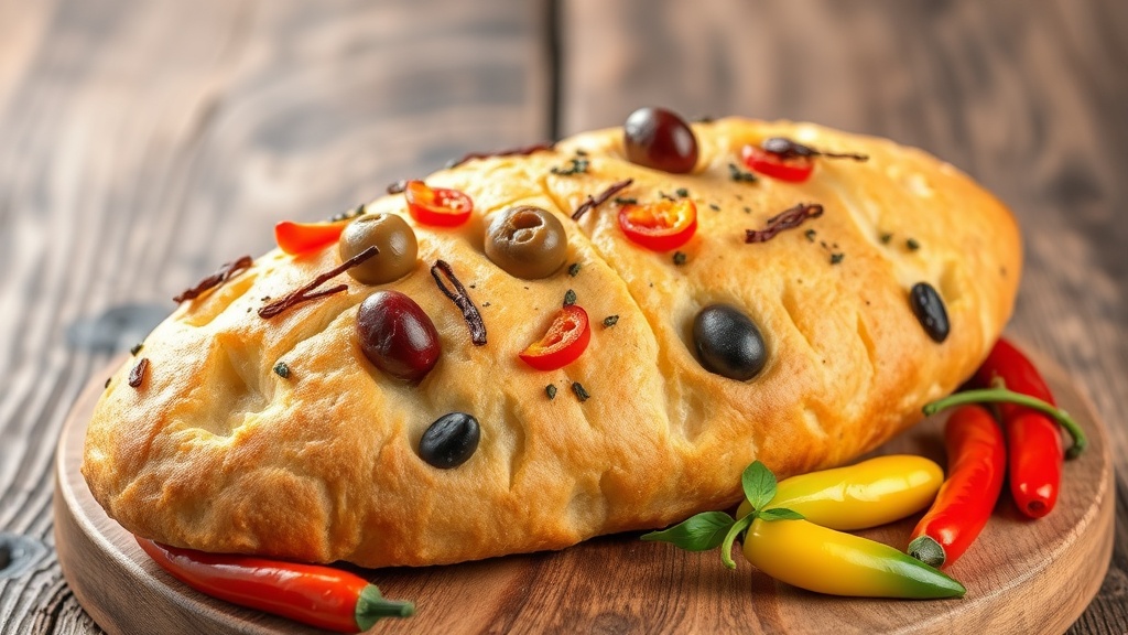 Nefis zeytinli ve biberli ev yapimi focaccia ekmegi 1776495646