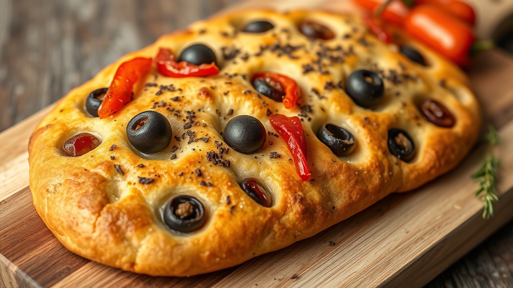 Nefis zeytinli ve biberli kirsal focaccia 1776798063