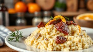 Portakal ve Safran Aromalı Karaciğerli Risotto