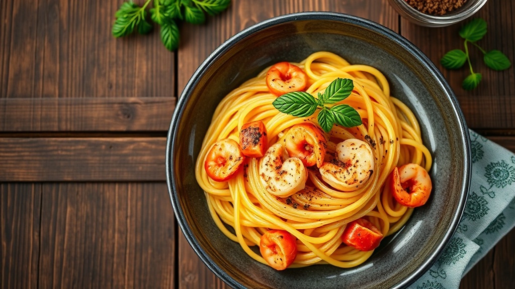 Renkli deniz mahsullu fettuccine bella mare 1776884427