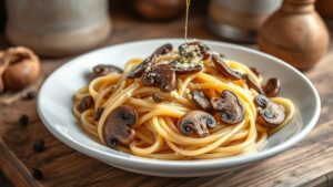 Truffle'lı Porcini Mantarlı Krema Soslu Fettuccine