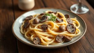 Trüflü Mantar Kremalı Fettuccine Alfredo