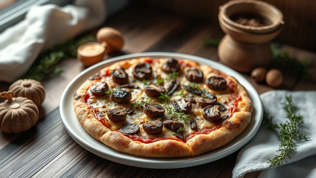 Truflu mantar ve keci peynirli kirsal italyan pizzasi 1776236526