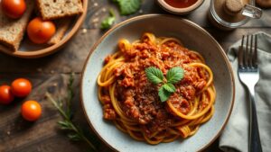 Geleneksel Emilia-Romagna Usulü Zengin Et Rağu (Ragù alla Bolognese)