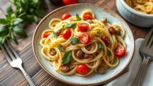 Genç Şefler İçin Akdeniz Esintili Soğuk Makarna Salatası: Liguria Usulü Pesto'lu Tagliatelle