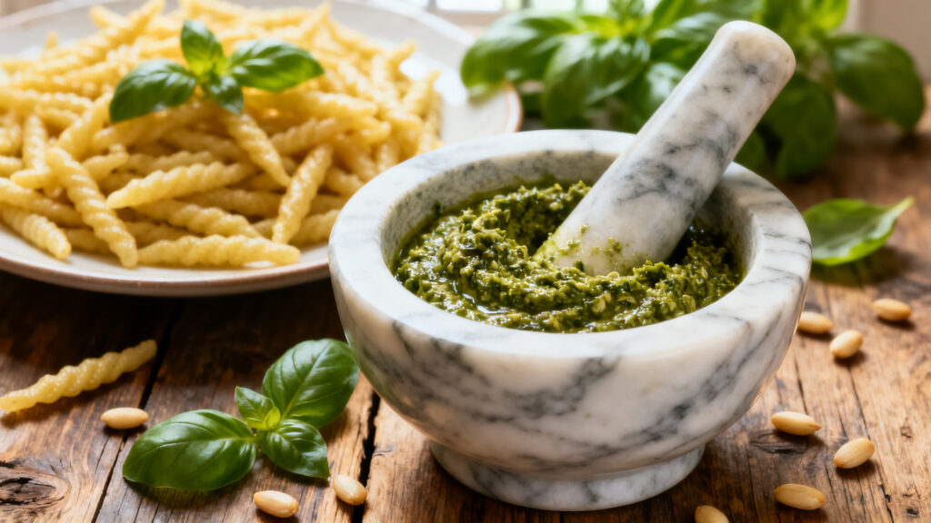 Otantik italyan pesto genovese tarifi ligurianin yesil altini 1785935201